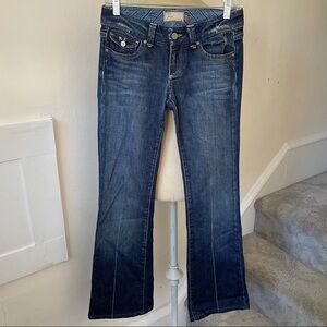 Paige Premium Denim Pico Flare Leg Low Rise Blue Jeans EUC Size 26
